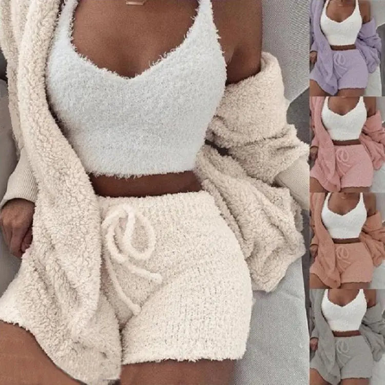 3pcs Womens Clothing Pajama Set