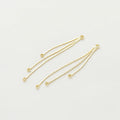 4Pcs/Lot 58mm 14K/18K Gold Color Plated Brass Chain Tassel Charms for DIY Earrings Jewerly Making Findings Accessories